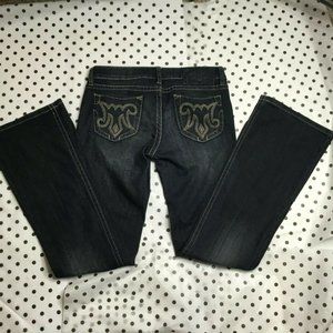MEK DNM Womens Black Chicago Boot Cut Stretch Jean
